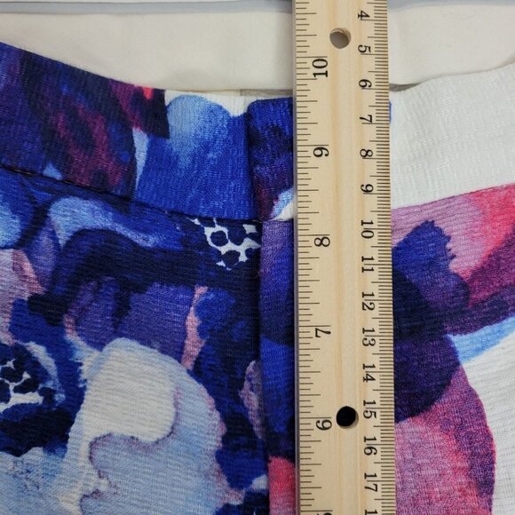 Banana Republic SZ 10 Ryan Fit Textured Painted Floral Slim Straight Pant EUC - Picture 6 of 11